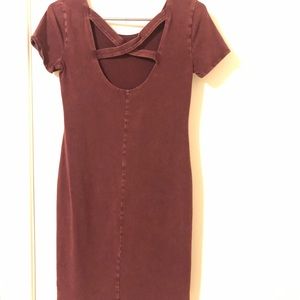 Medium Body Con Faded Burgundy Dress Medium